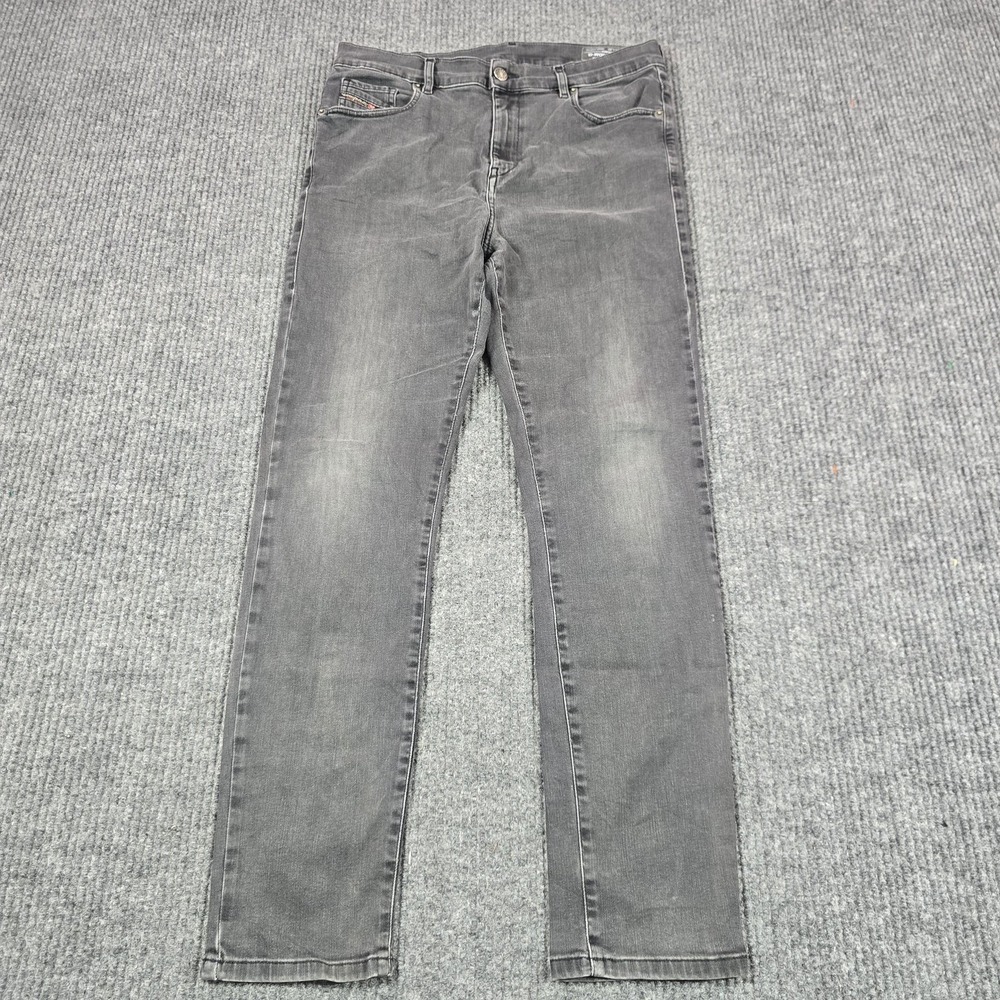 Diesel D-Roisin-High Jeans Mens 31x30 Gray Super-Skinny Charcoal Wash Stretch - Picture 2 of 16